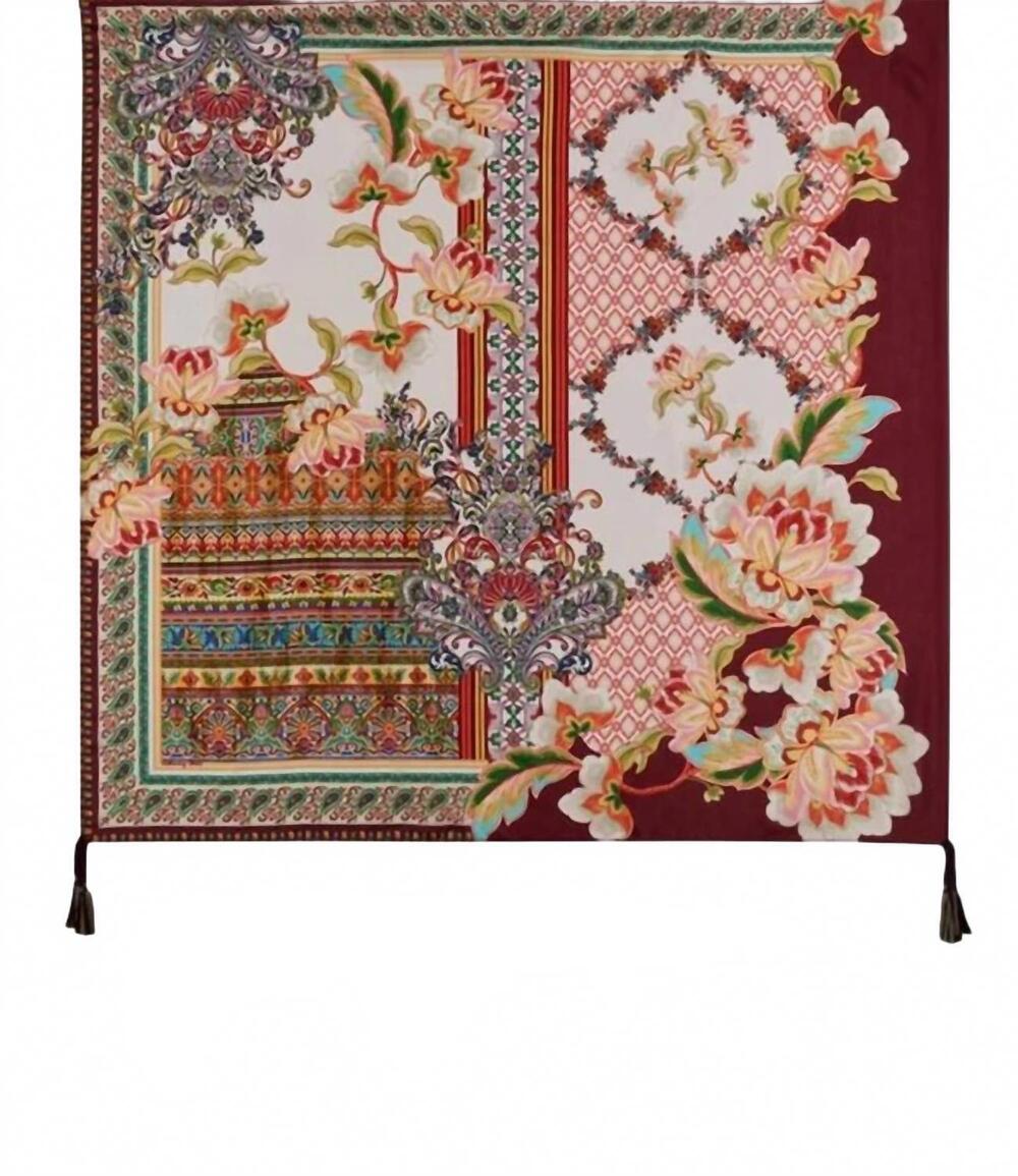 NEW JOHNNY WAS women'scuyama silk scarf in burgundy